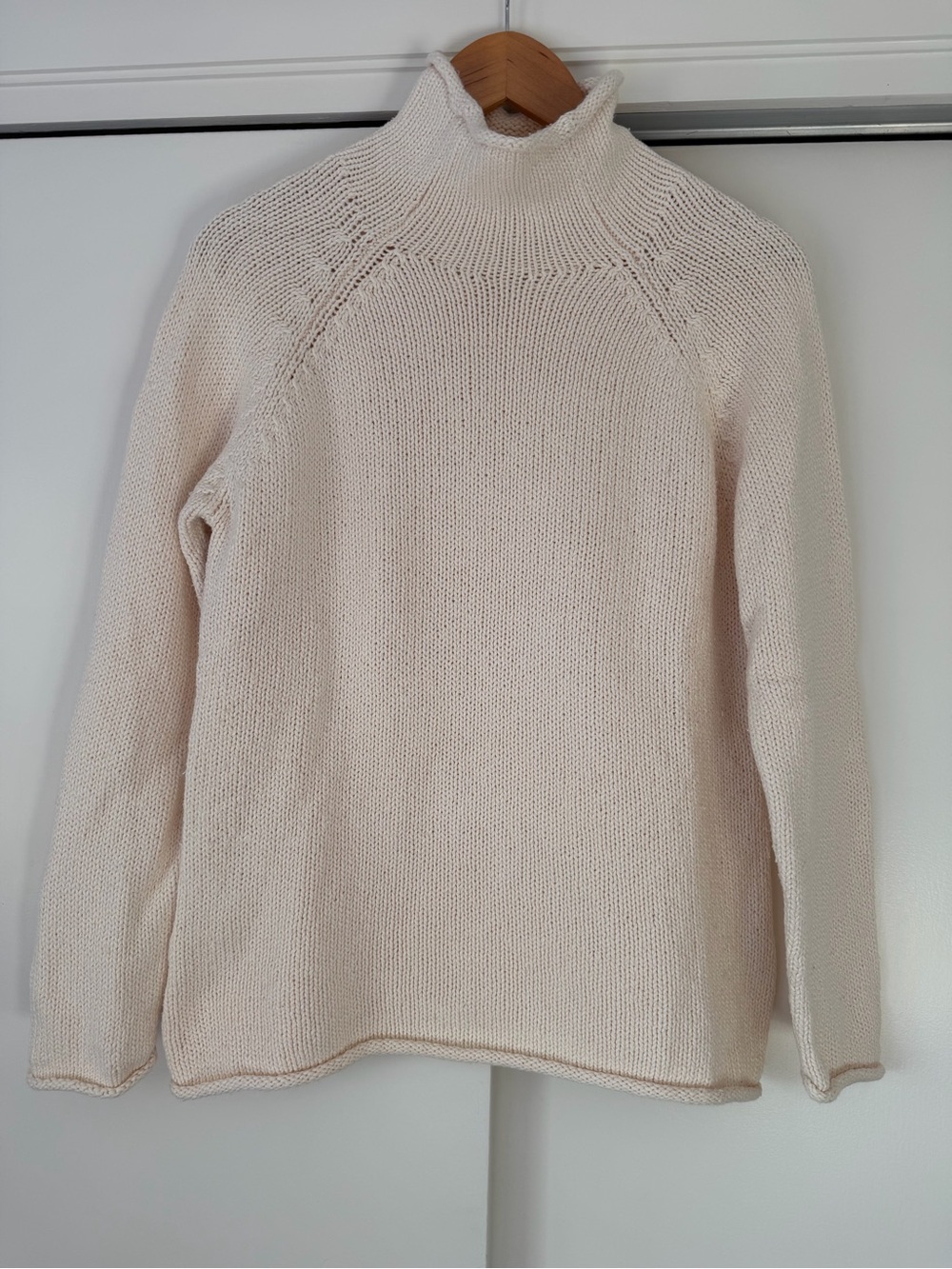 L.L. Bean Light Cream Turtleneck Sweater